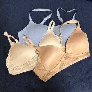 Aerie Women's Bra Set - Cream, Tan, and Blue